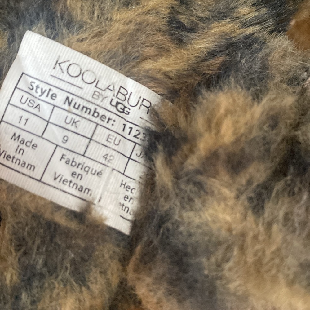 Koolaburra by UGG furr- Ah Cheetah brown & black Faux-Fur Slide Slippers size 11 - Picture 9 of 9